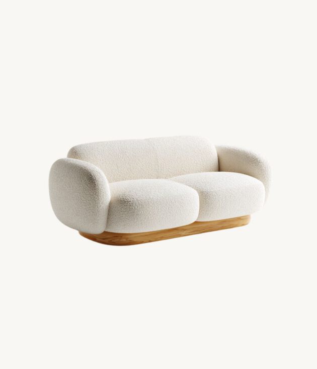 Curved boucle sofa