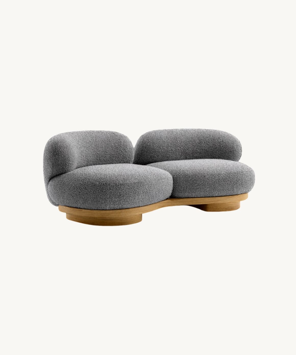 Asymmetrical boucle loveseat - Image 2