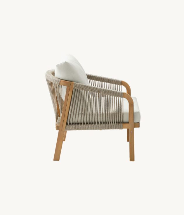 Rope-wrapped lounge chair