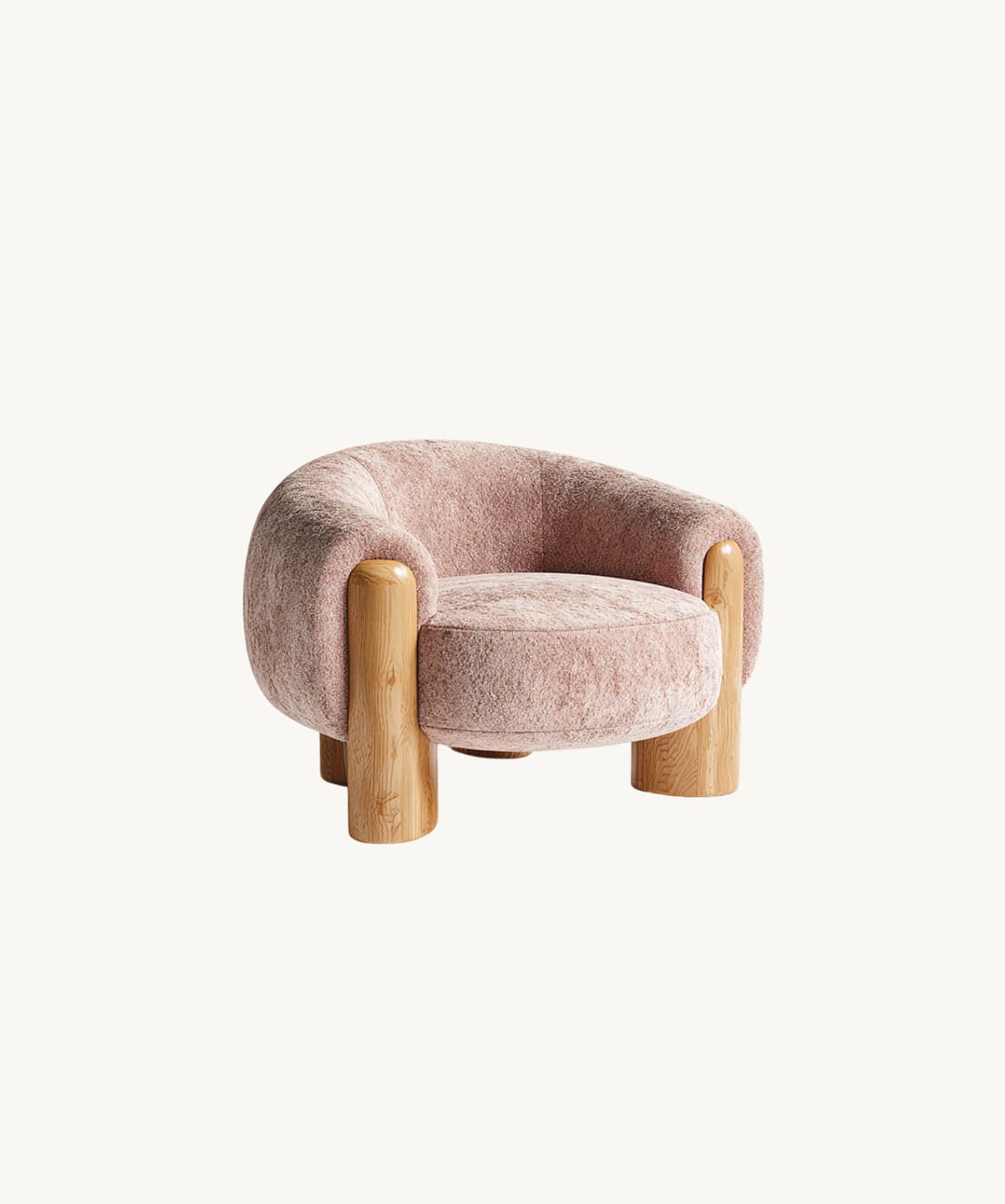Blush boucle accent chair