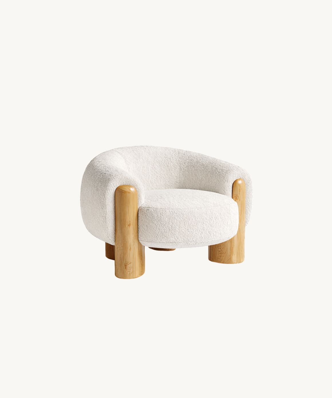 Blush boucle accent chair - Image 2