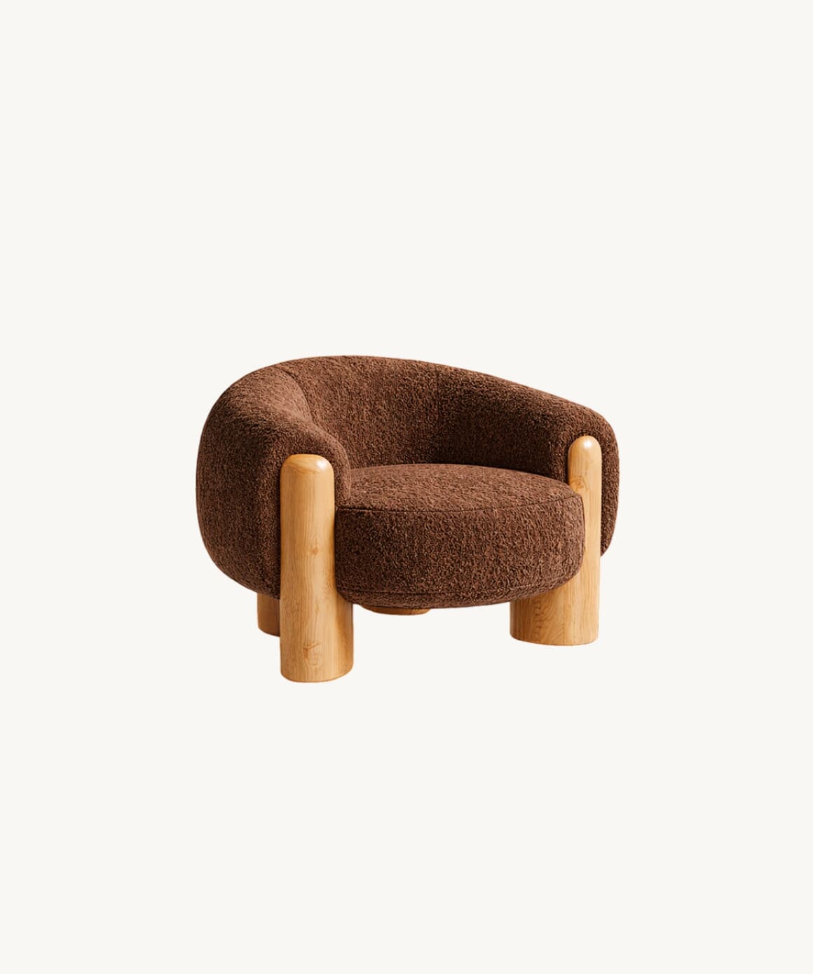Blush boucle accent chair - Image 3