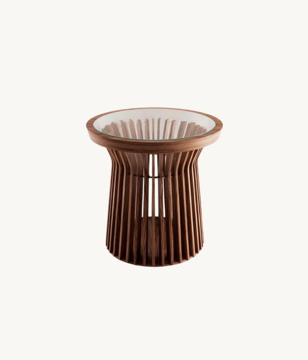 Round sculptural side table